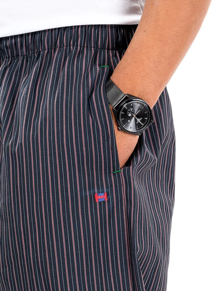 Maroon/Black Cotton Blend Relaxed Pajama