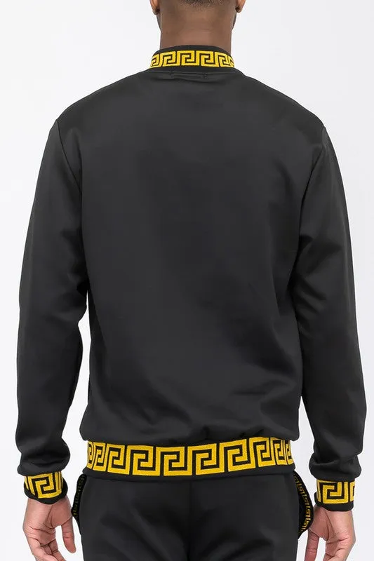 Mens Black and Gold Track Suit