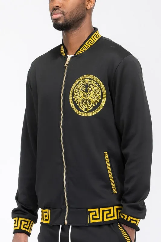 Mens Black and Gold Track Suit