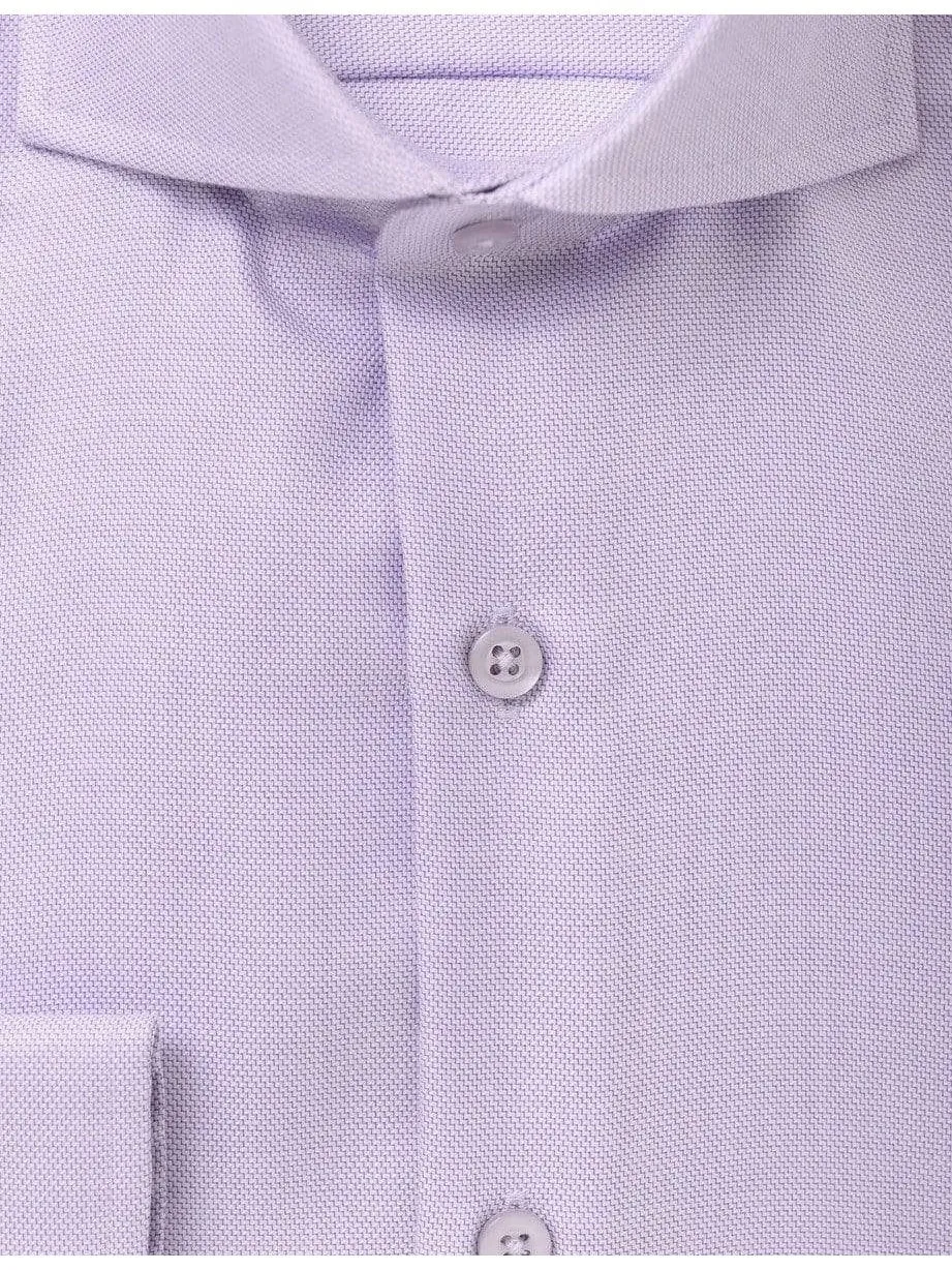 Mens Cotton Lavender Purple Cutaway Collar Slim Fit Dress Shirt