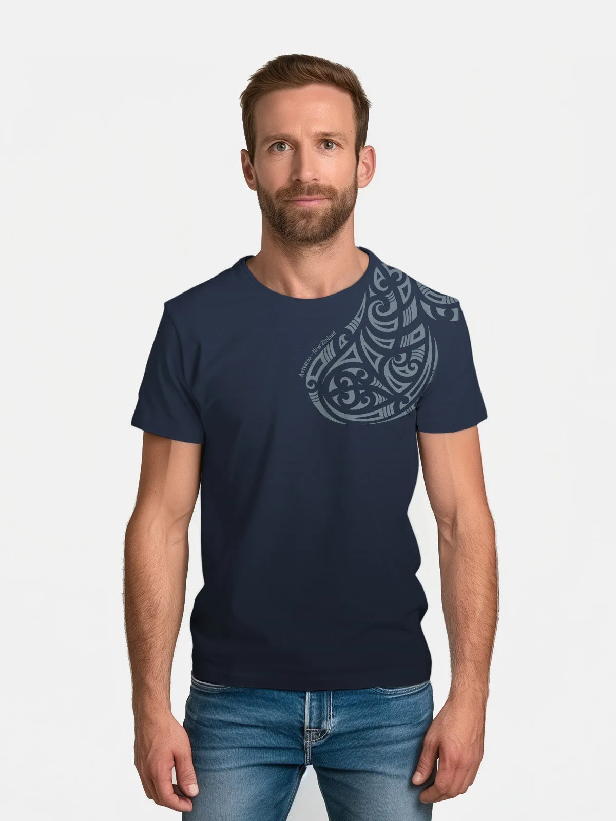 Mens Maori T Shirt - Shoulder Tattoo