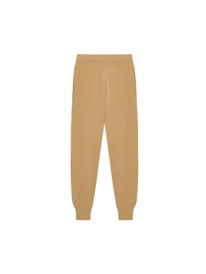 Mens Regenerative Merino Wool Track Pants—camel