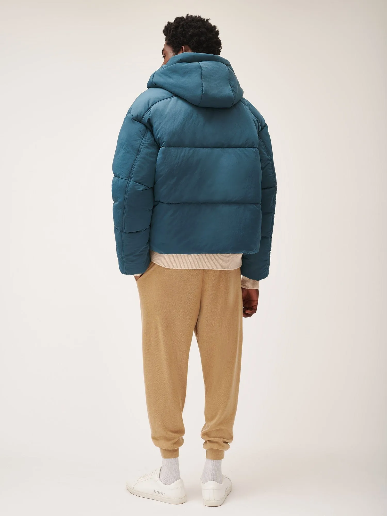 Mens Regenerative Merino Wool Track Pants—camel