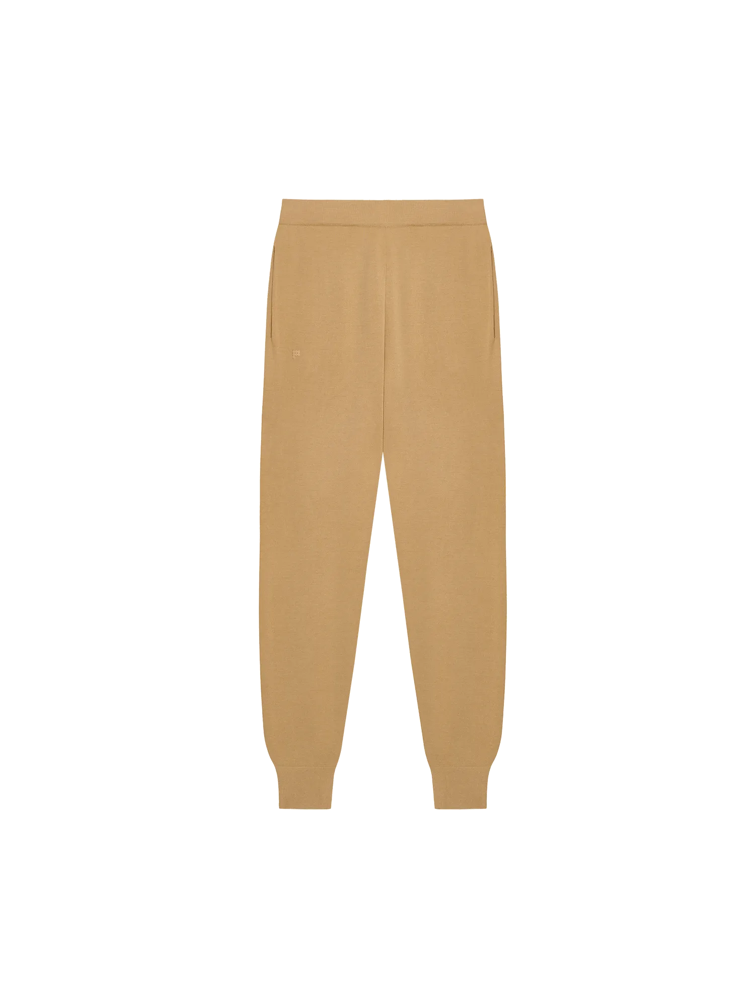 Mens Regenerative Merino Wool Track Pants—camel