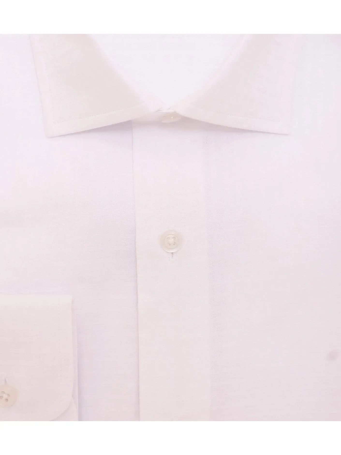 Mens Slim Fit White Tonal Basketweave Spread Collar Cotton Dress Shirt