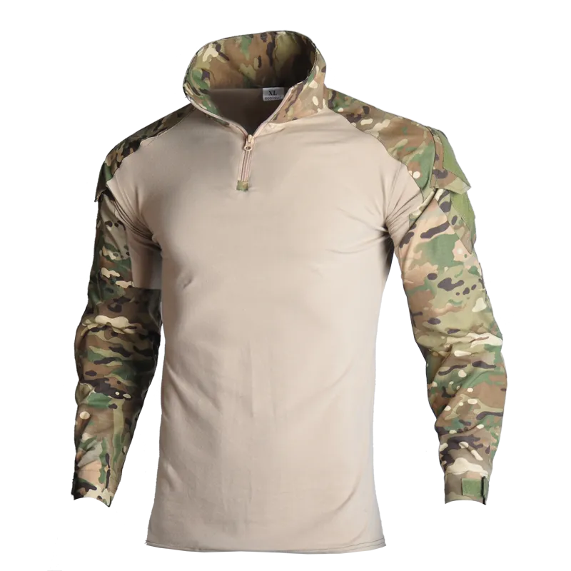 Men's Tactical Camouflage Long Sleeve Army T-Shirt - Breathable Outdoor Sports, Climbing, Fishing Clothing