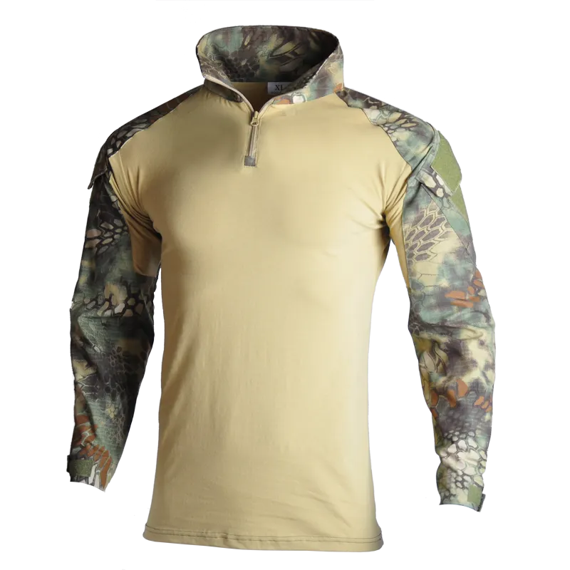 Men's Tactical Camouflage Long Sleeve Army T-Shirt - Breathable Outdoor Sports, Climbing, Fishing Clothing