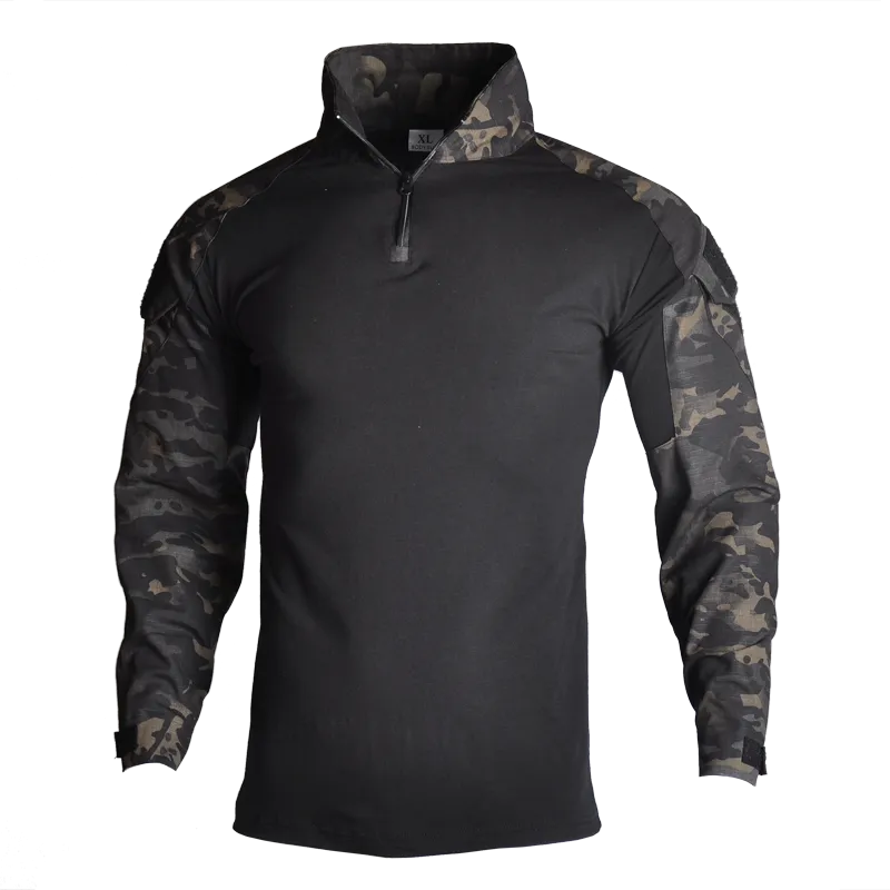 Men's Tactical Camouflage Long Sleeve Army T-Shirt - Breathable Outdoor Sports, Climbing, Fishing Clothing