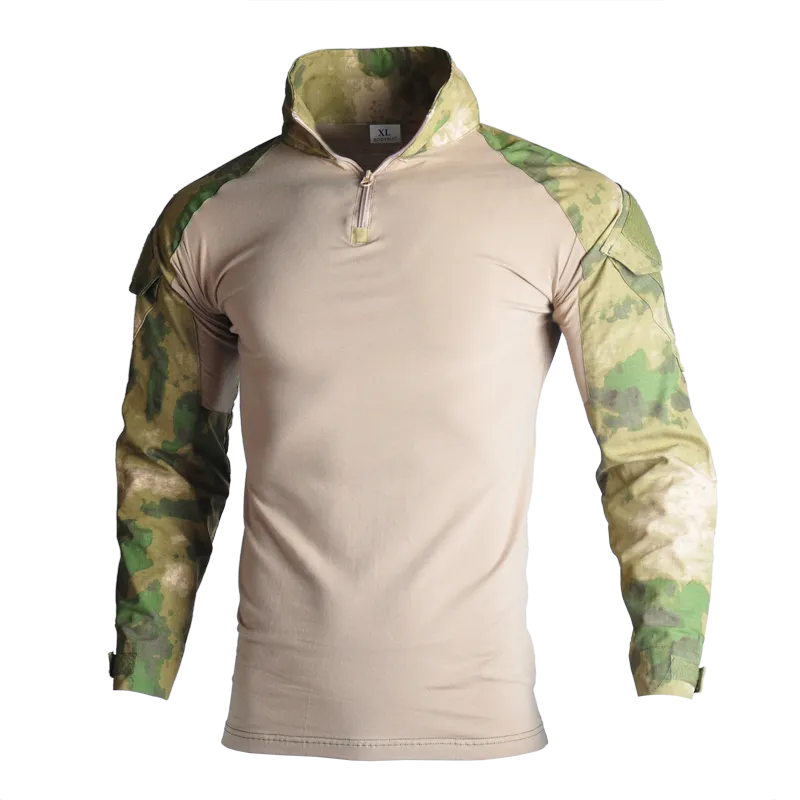 Men's Tactical Camouflage Long Sleeve Army T-Shirt - Breathable Outdoor Sports, Climbing, Fishing Clothing