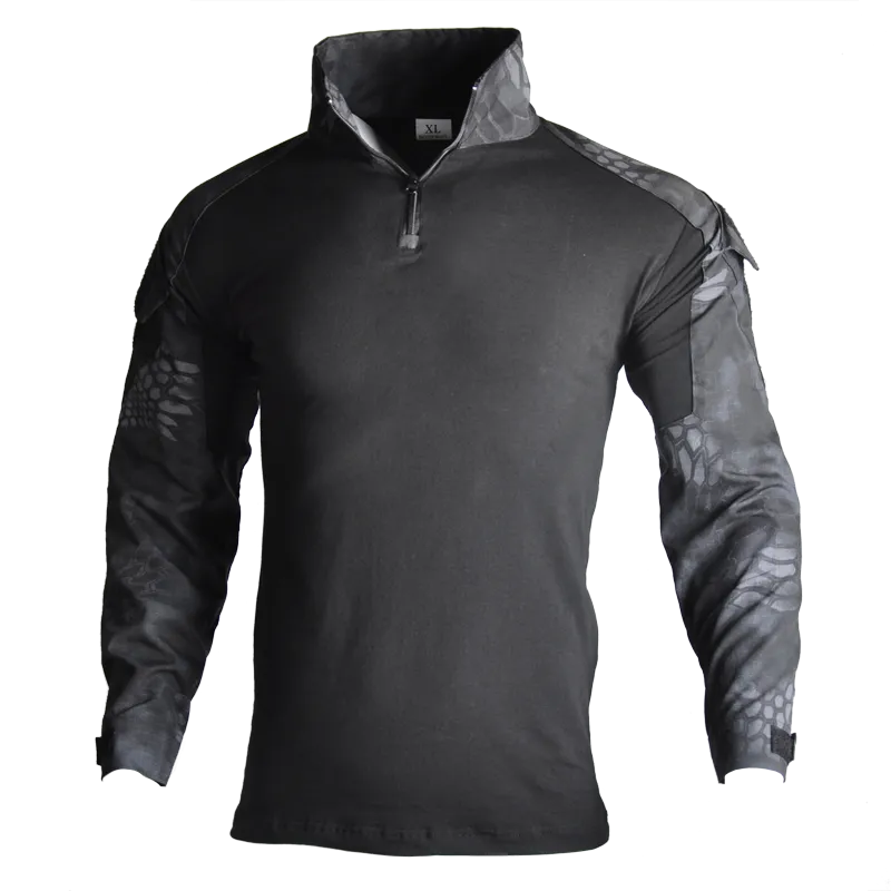 Men's Tactical Camouflage Long Sleeve Army T-Shirt - Breathable Outdoor Sports, Climbing, Fishing Clothing