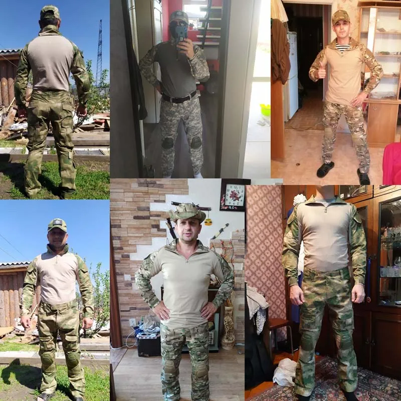 Men's Tactical Camouflage Long Sleeve Army T-Shirt - Breathable Outdoor Sports, Climbing, Fishing Clothing