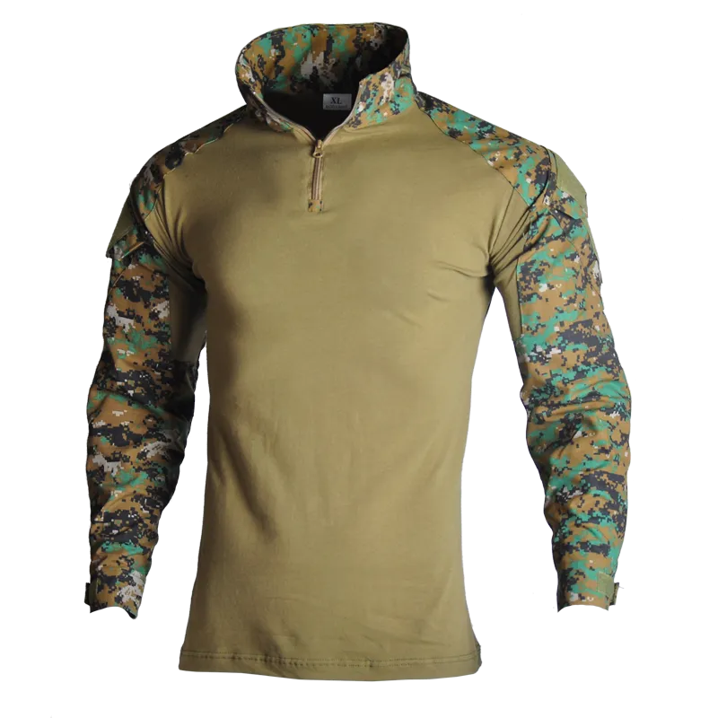 Men's Tactical Camouflage Long Sleeve Army T-Shirt - Breathable Outdoor Sports, Climbing, Fishing Clothing