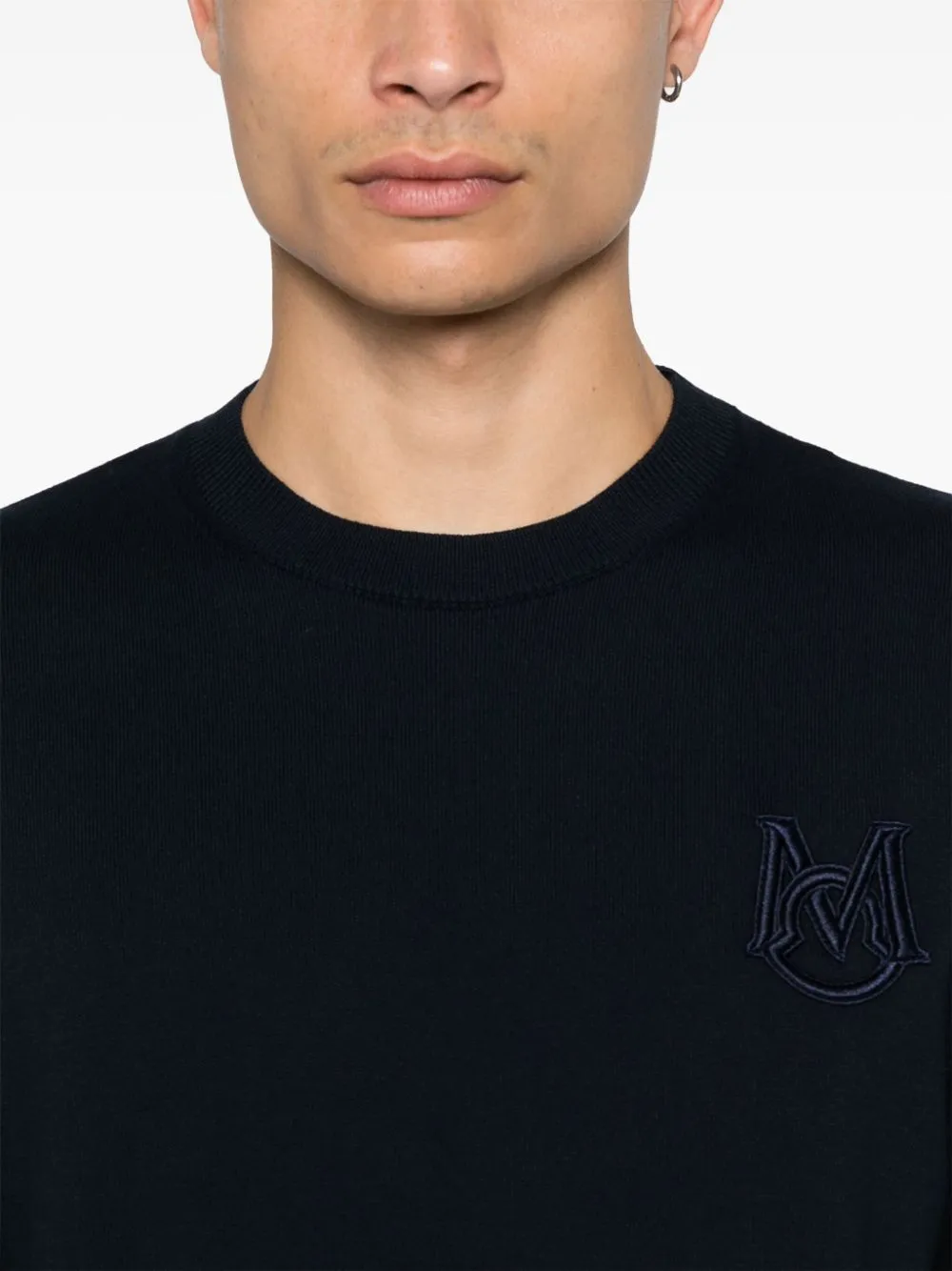 monogram-embroidered cotton jumper