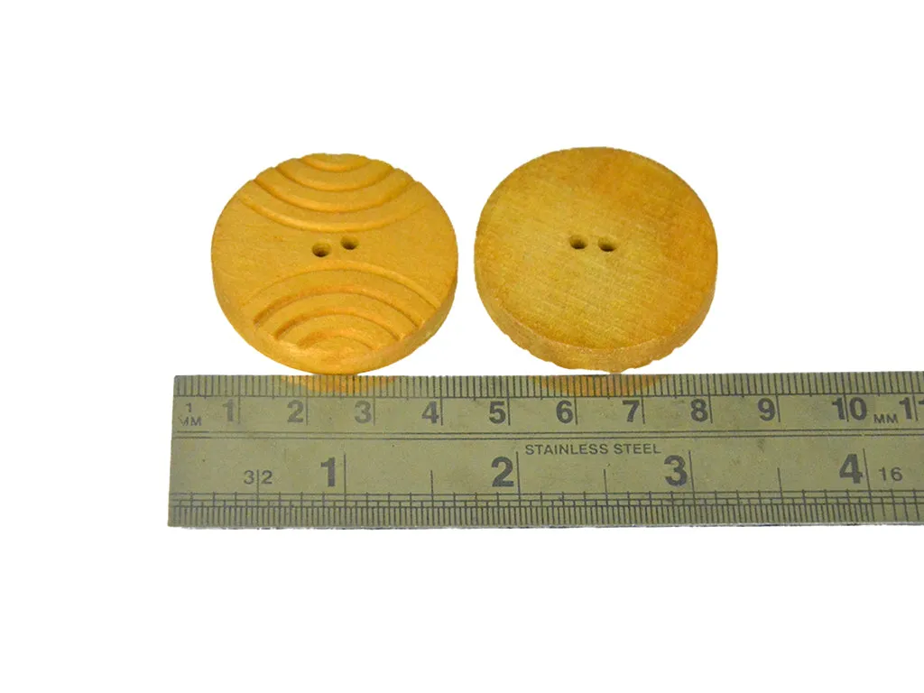 Mustard Geometric 2 Hole Wooden Buttons - 60L