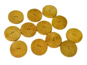 Mustard Geometric 2 Hole Wooden Buttons - 60L