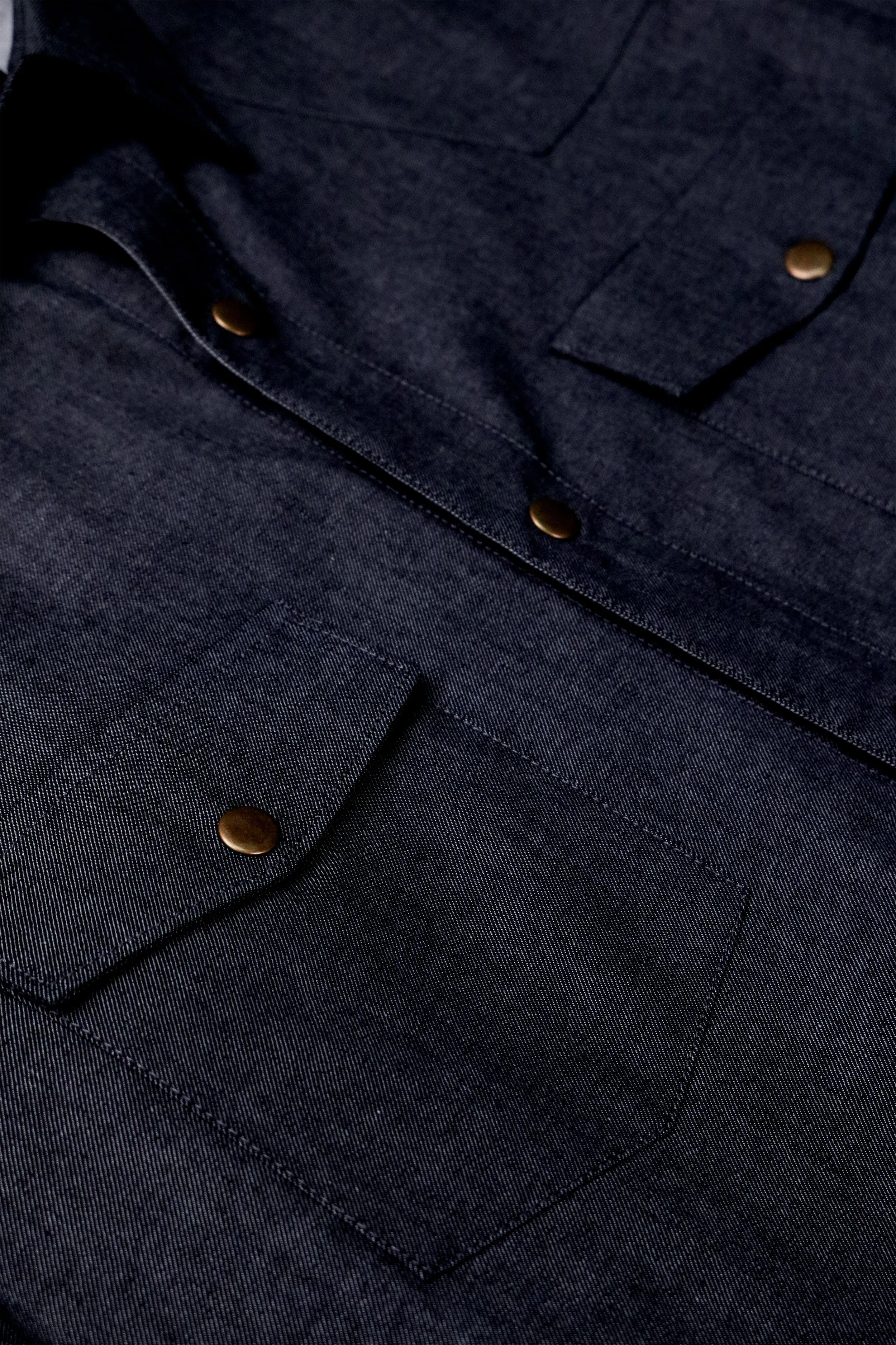 Navy Denim Western Overshirt