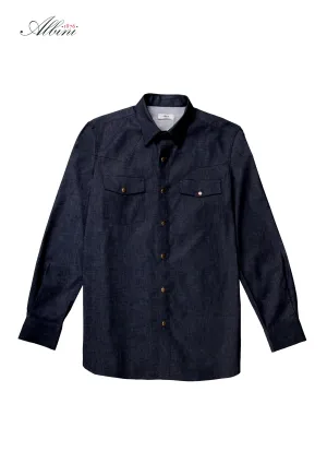 Navy Denim Western Overshirt
