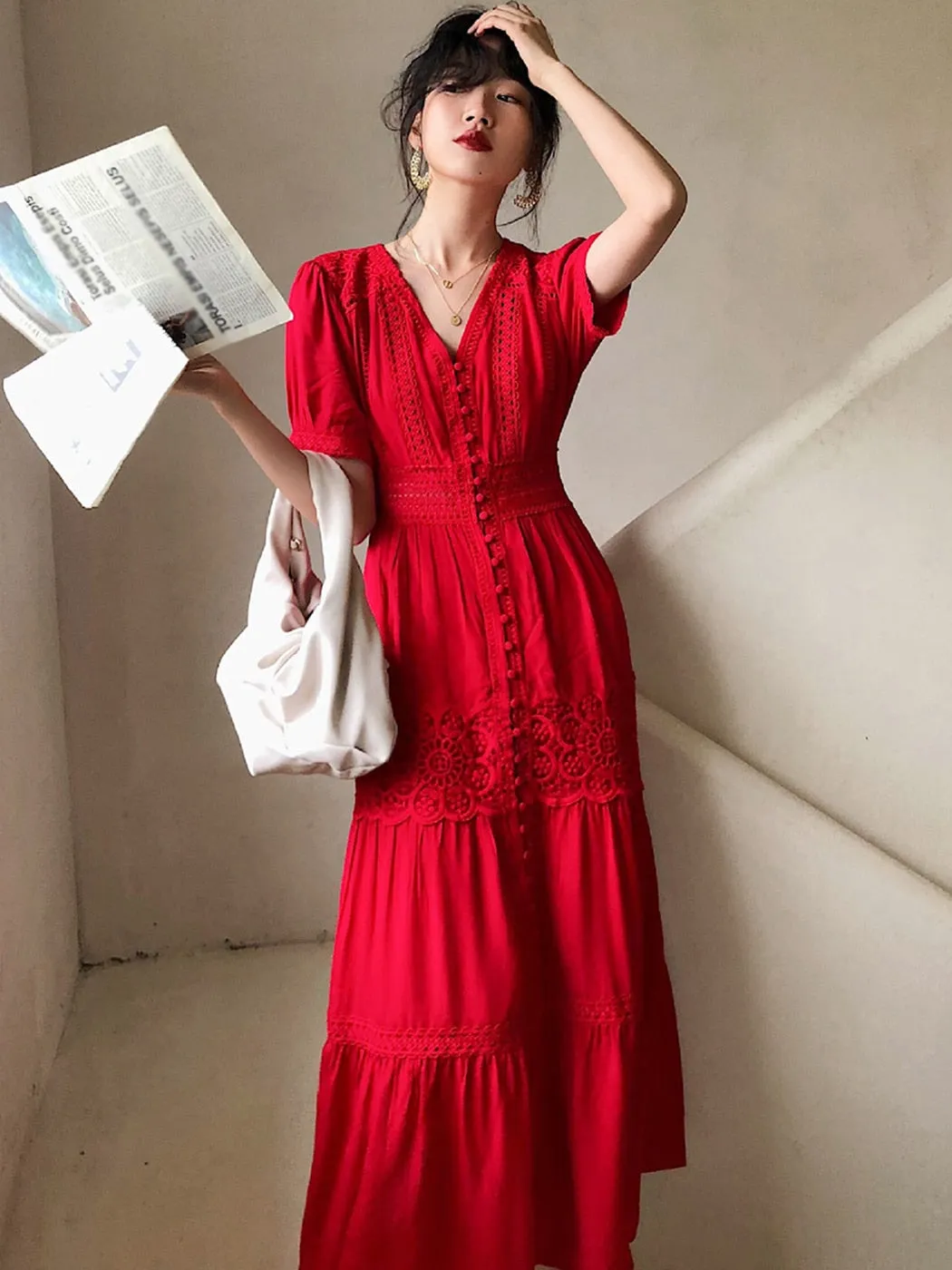 NIKKI Boho Chic Short Sleeve Dresses