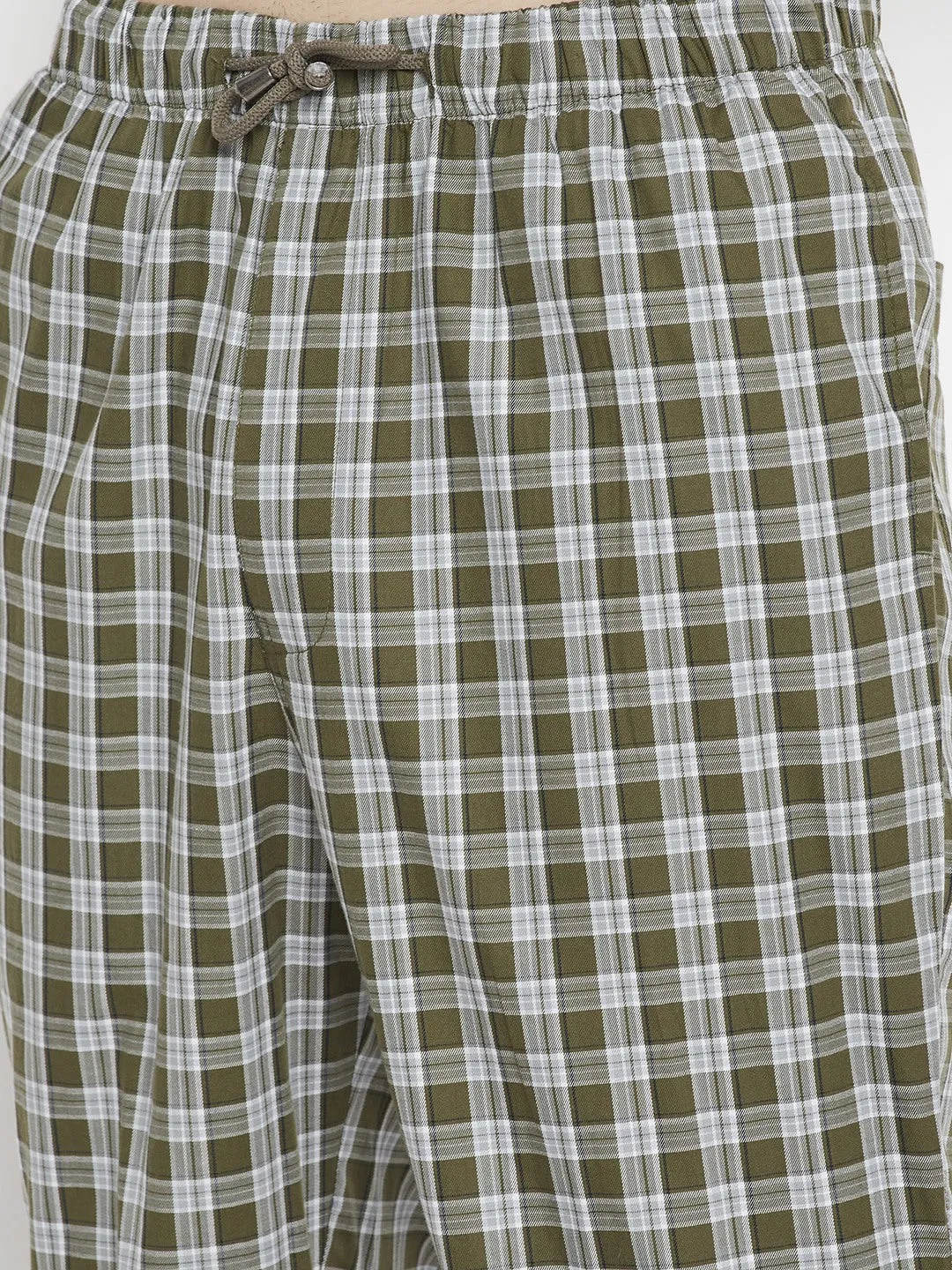 Olive Checked Smart Fit Lounge Pants