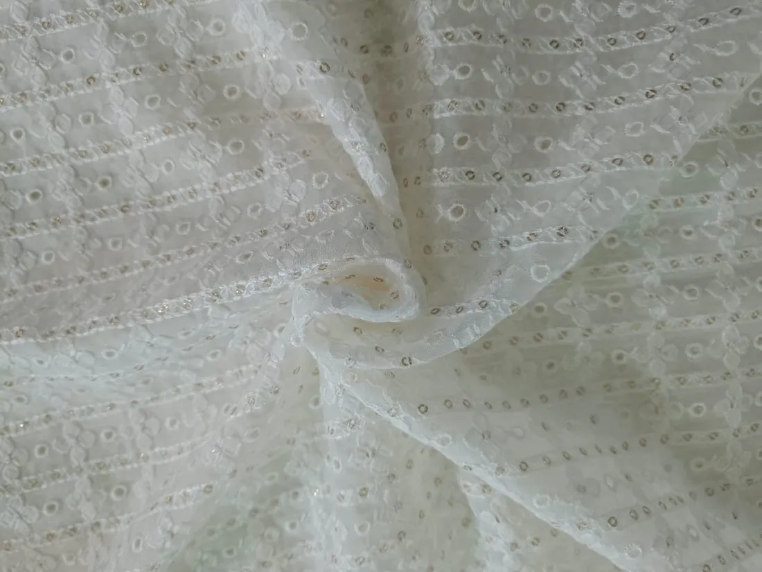 organza embroidery fabric 44" WIDE [ 5 EMBROIDERIES]