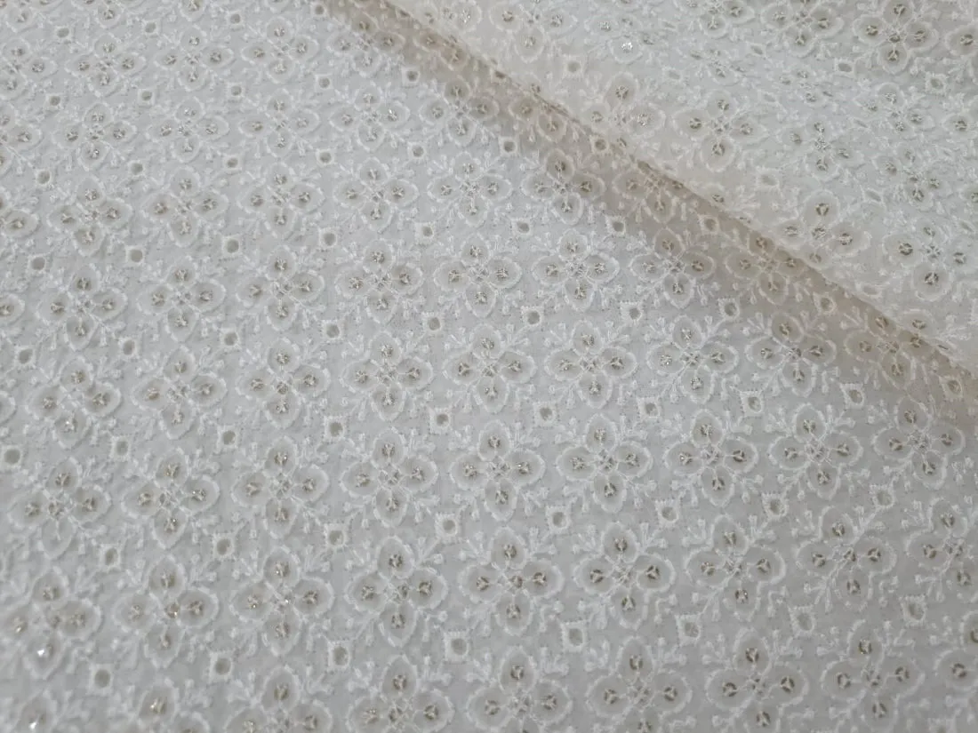 organza embroidery fabric 44" WIDE [ 5 EMBROIDERIES]