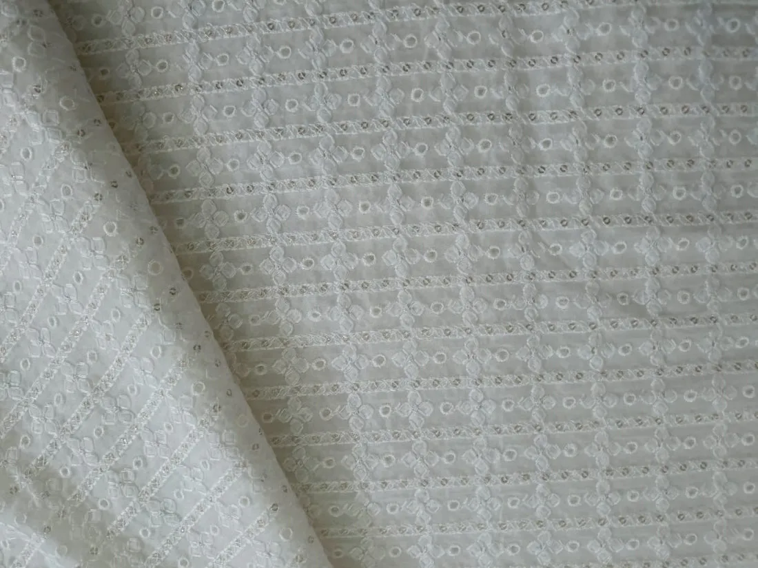 organza embroidery fabric 44" WIDE [ 5 EMBROIDERIES]