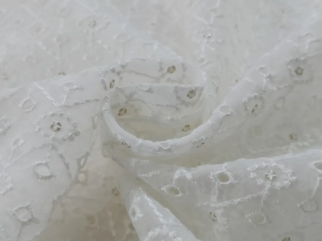 organza embroidery fabric 44" WIDE [ 5 EMBROIDERIES]