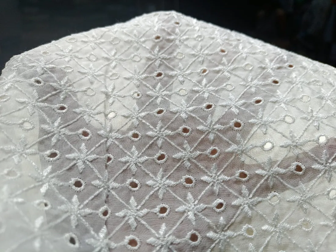 organza embroidery fabric 44" WIDE [ 5 EMBROIDERIES]