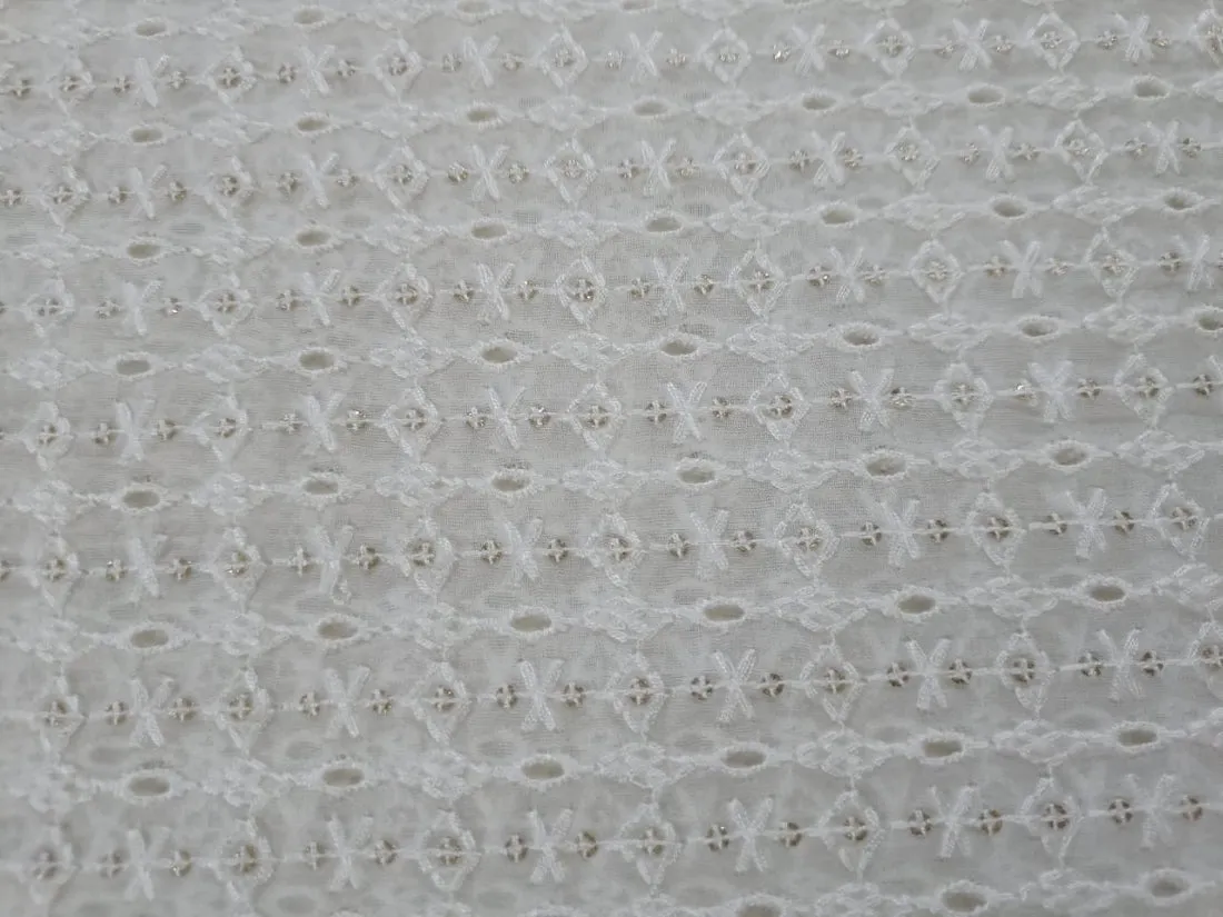 organza embroidery fabric 44" WIDE [ 5 EMBROIDERIES]