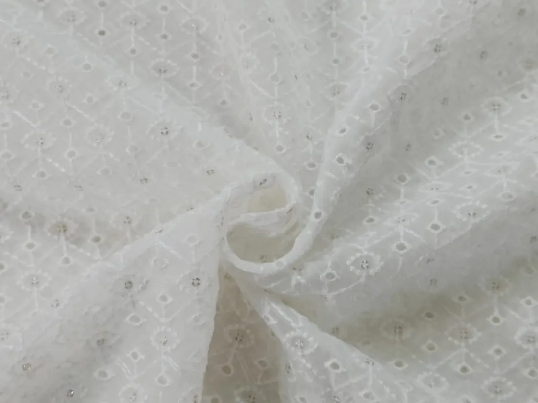 organza embroidery fabric 44" WIDE [ 5 EMBROIDERIES]