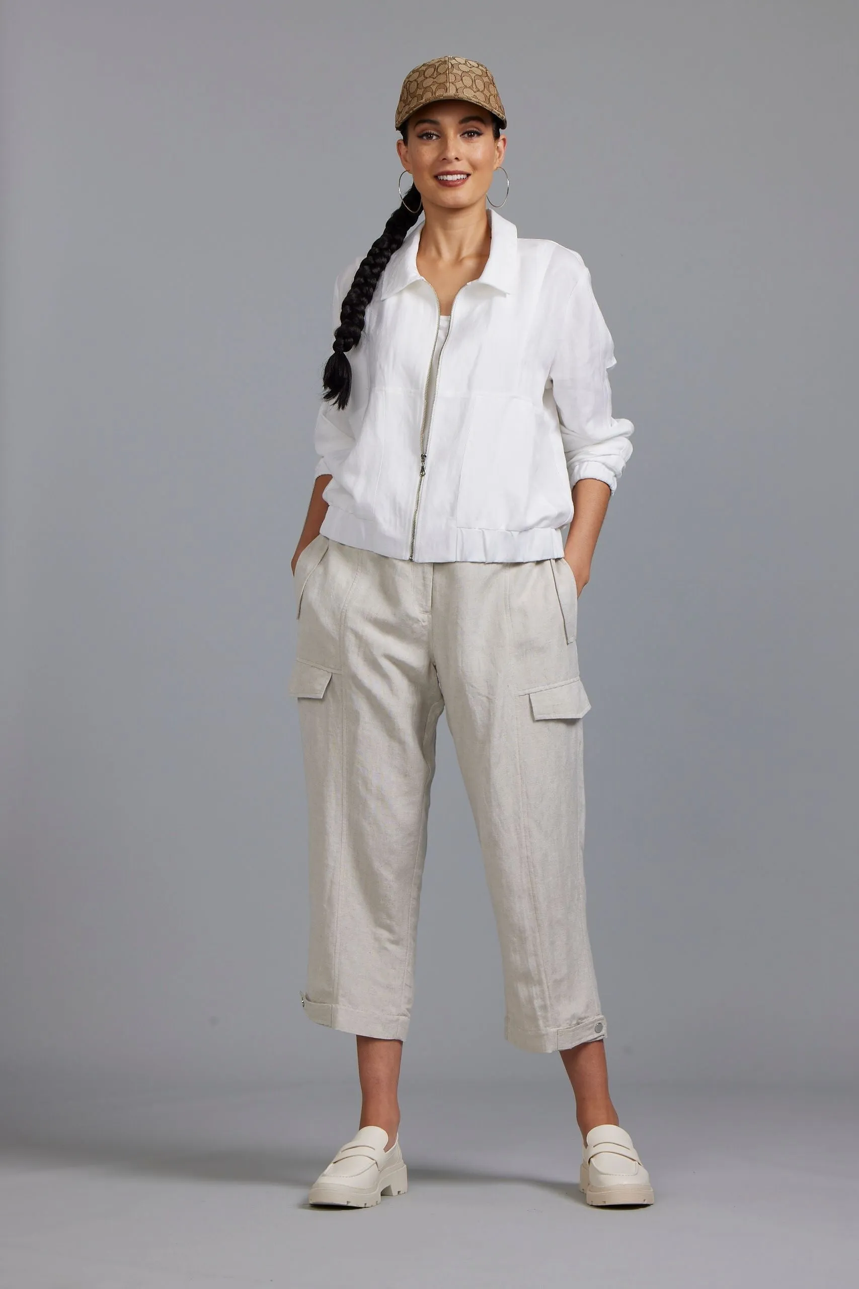 Paula Ryan Washer Linen Casual Pant - Sand