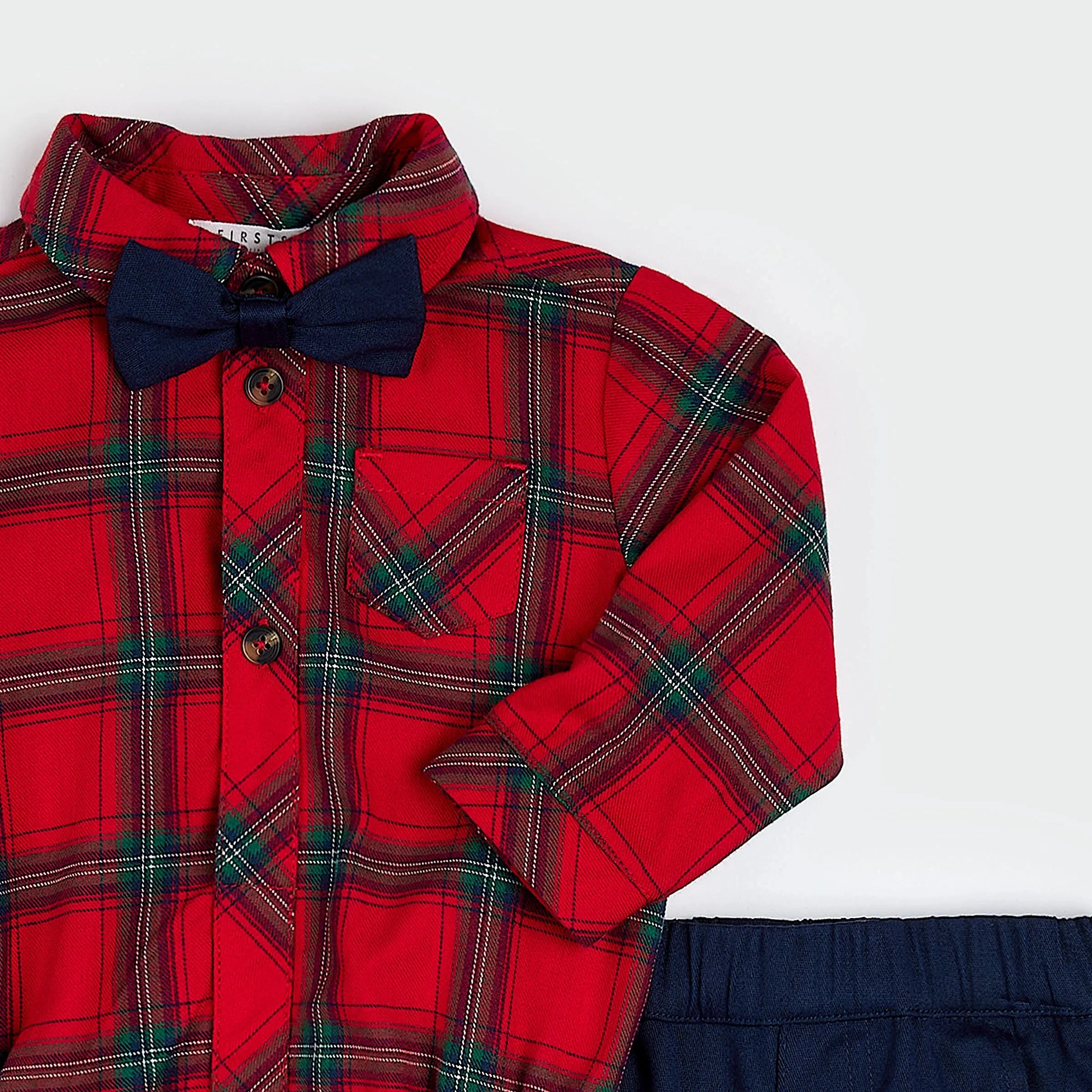Petit Lem infant boy plaid flannel 3-piece set