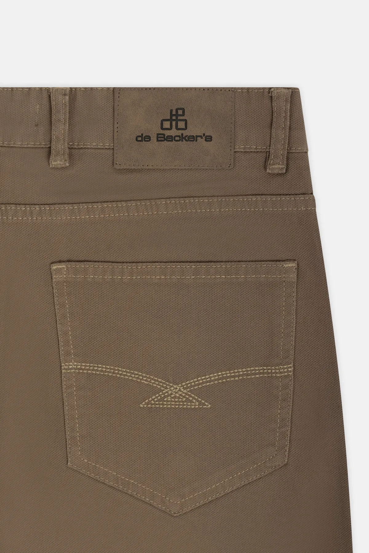 Pique Umber Brown Gabardine Pant