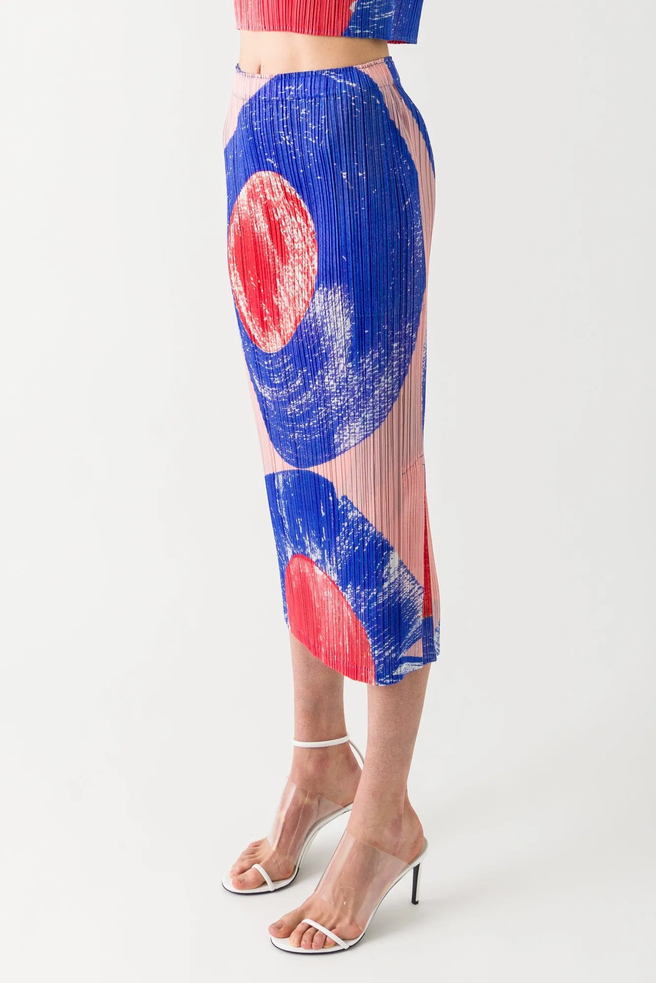 Pleats Please Issey Miyake Backlight Maxi Skirt in Red SS25