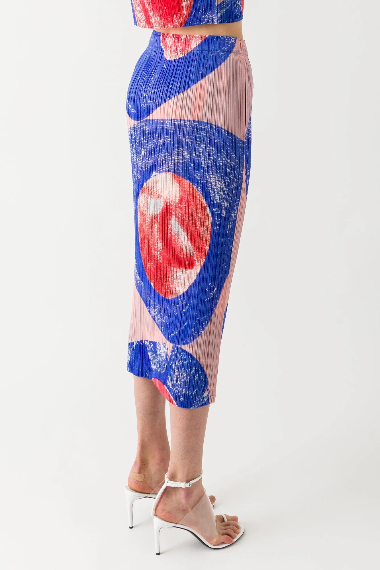 Pleats Please Issey Miyake Backlight Maxi Skirt in Red SS25