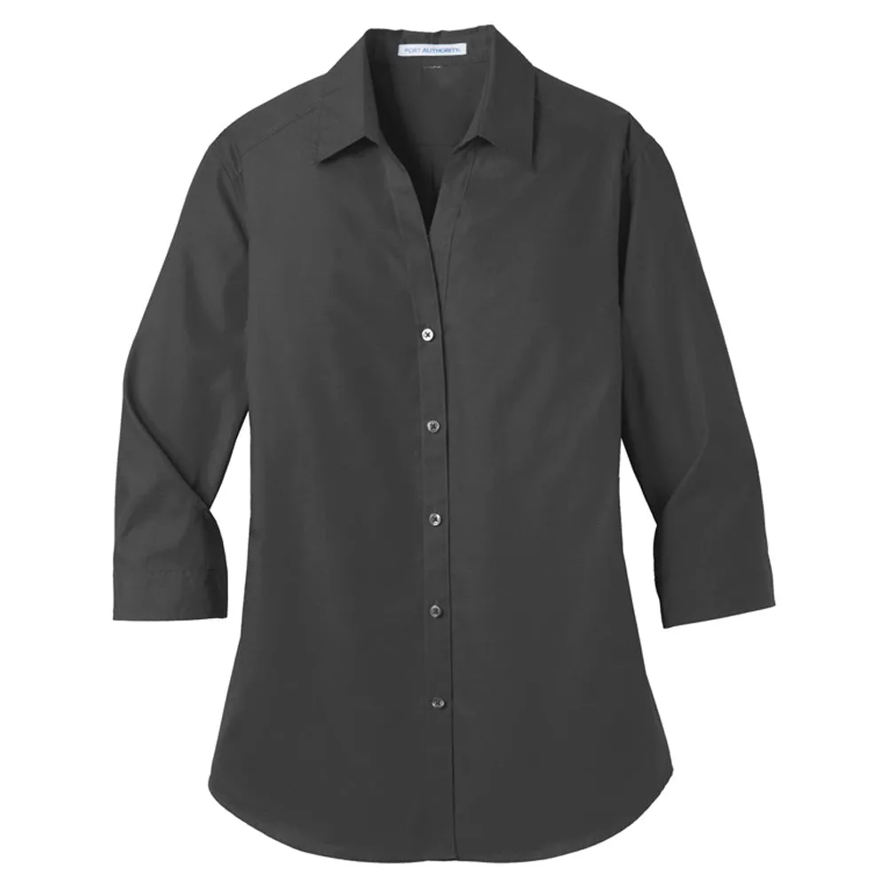 Port Authority Ladies 3/4-Sleeve Carefree Poplin Shirt