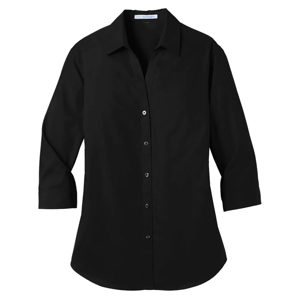 Port Authority Ladies 3/4-Sleeve Carefree Poplin Shirt