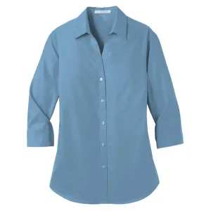 Port Authority Ladies 3/4-Sleeve Carefree Poplin Shirt