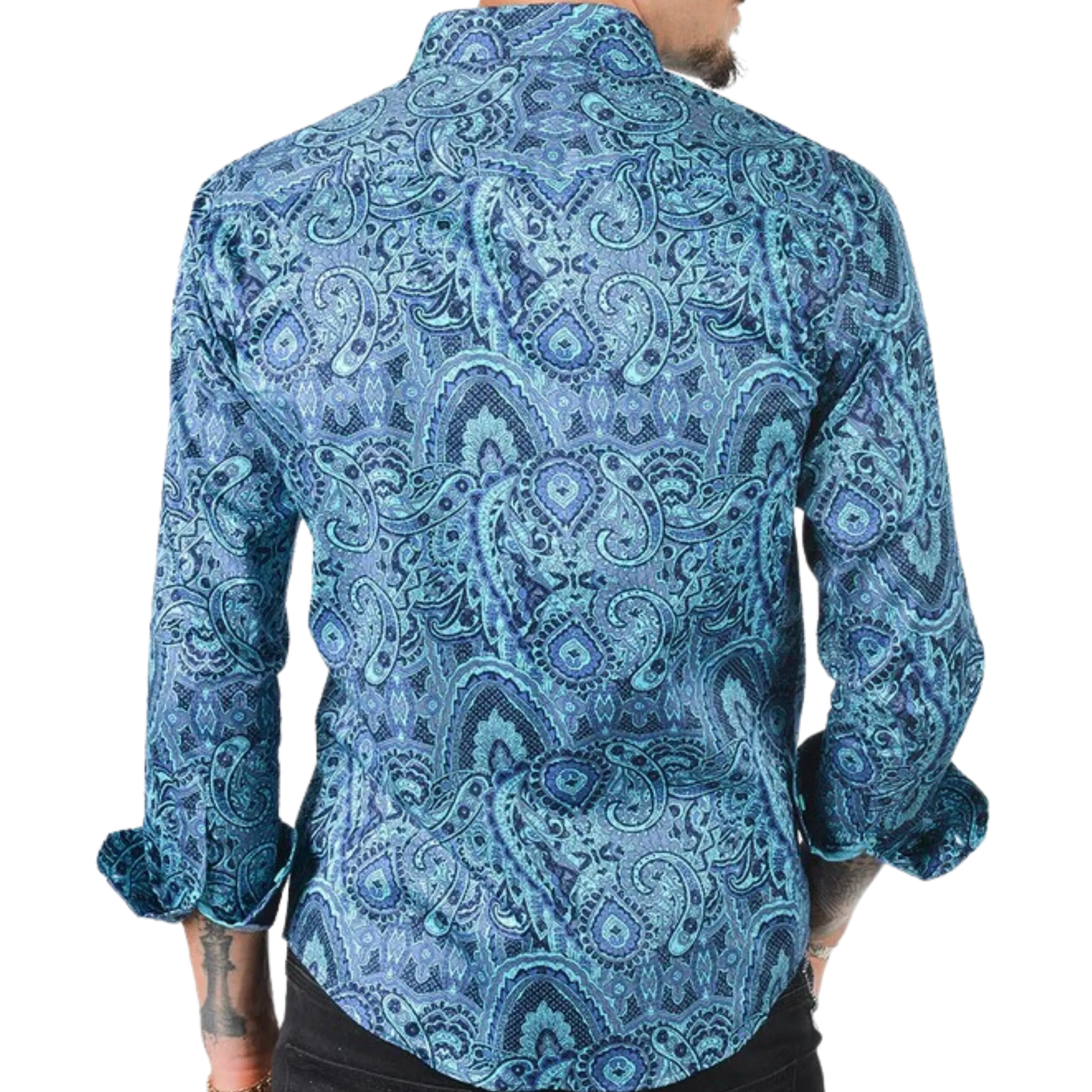 PREMIERE SHIRTS: GREEN/BLUE PAISLEY