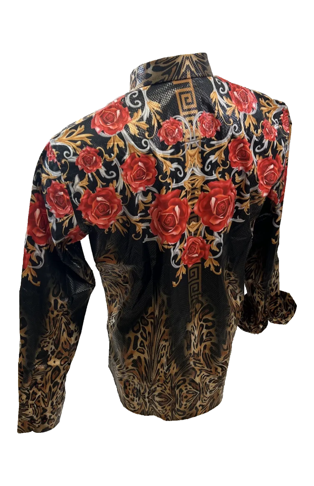 PREMIERE SHIRTS: RED/GOLD LEOPARD