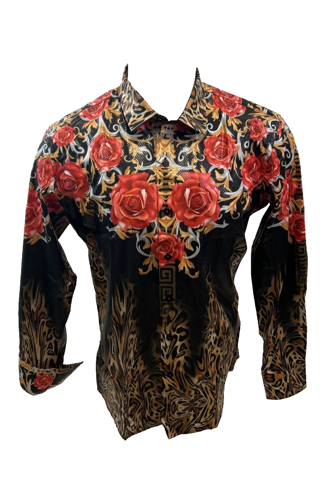 PREMIERE SHIRTS: RED/GOLD LEOPARD