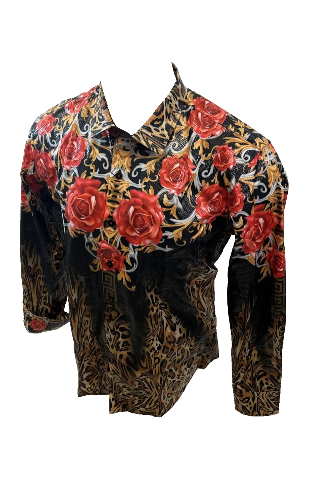 PREMIERE SHIRTS: RED/GOLD LEOPARD