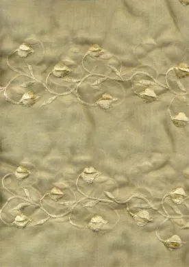 silk organza fabric- velvet embroidery~Donna sheers WIDE [410]