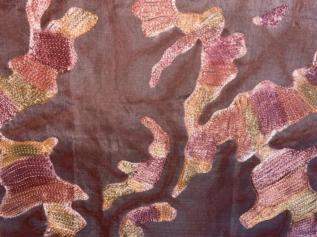 SILK ORGANZA JACQUARD FABRIC SHADED MULTICOLOR [15362]