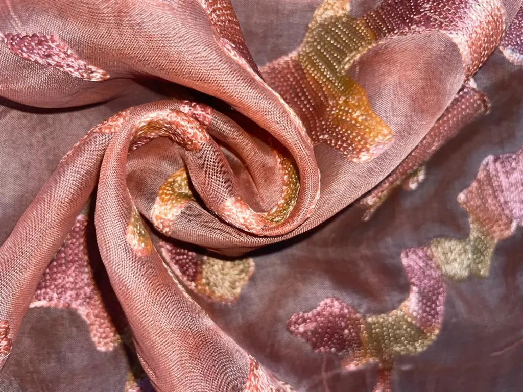 SILK ORGANZA JACQUARD FABRIC SHADED MULTICOLOR [15362]