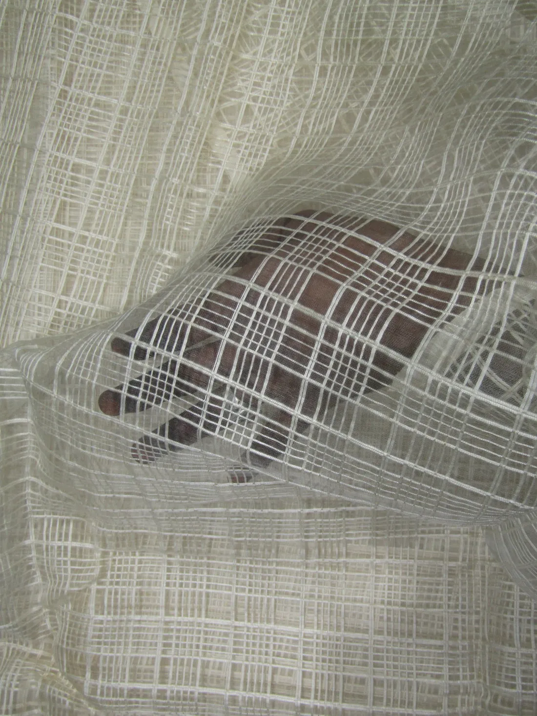 silk organza plaids fabric 44&quot;