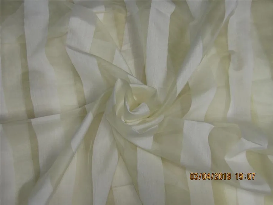 silk organza stripe natural ivory color 44" wide [8438]
