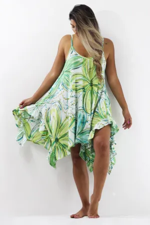 Skinny Strap Dress 7017 - Flower Power
