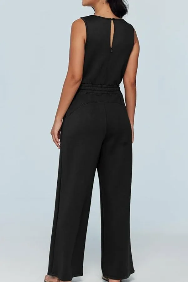 Sleeveless Wide Leg Pants Jumpsuit
