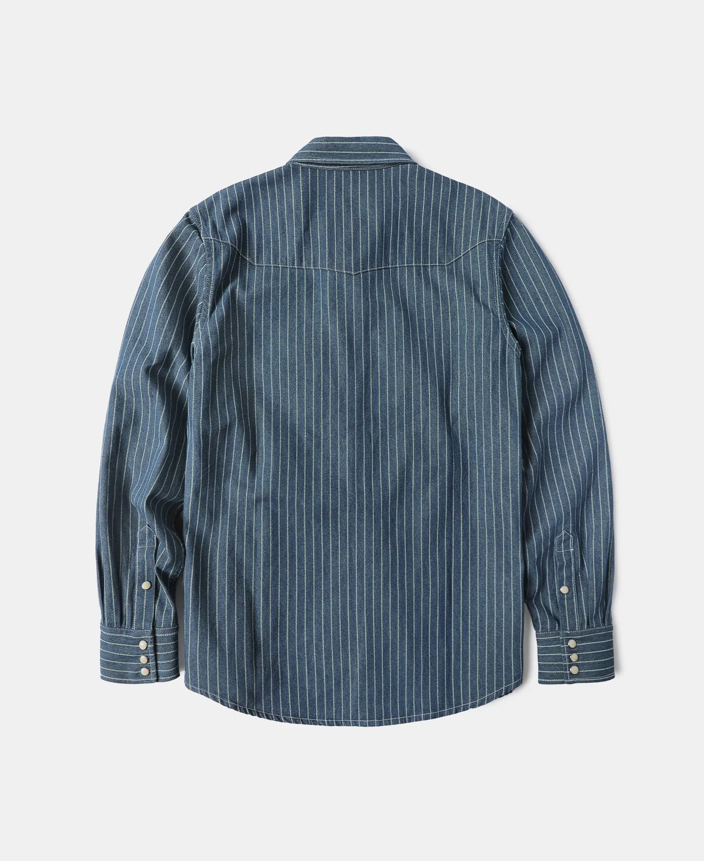 Slim Fit Wabash Striped Indigo Western Shirt